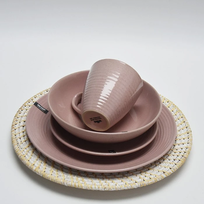 Pink Sky Embossed Dinner Set