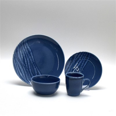 20pcs Blue Clear Clear Dinner Plate Tischgeschirrset Set