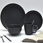 Schwarz gesprenkelte cooles Geschirrsets